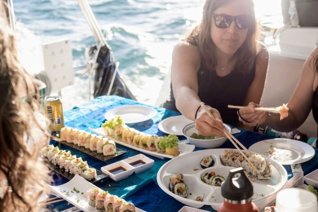 on board chef meals ventana travel catamaran liveaboard